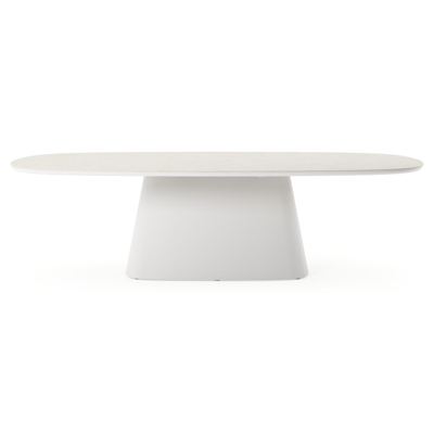 Amico tuintafel bombo xl in wit aluminium en volkeramiek Shilin - L 270 x B 148 x H 73.5 cm