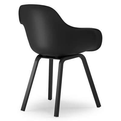 Ensemble de jardin Trente en aluminium noir avec plateau de table en céramique verre gris et 6 chaises de jardin Puglia