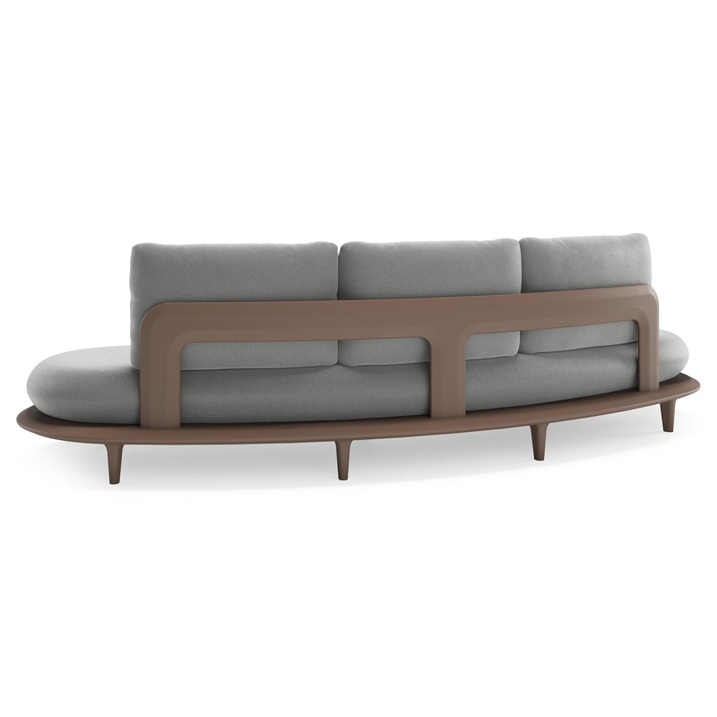 Bomero loungebank in taupe aluminium met savane grey all weather sunbrella® luxe kussen