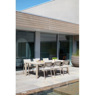 Lago stapelbare tuinstoel cappuccino - aluminium en textilene