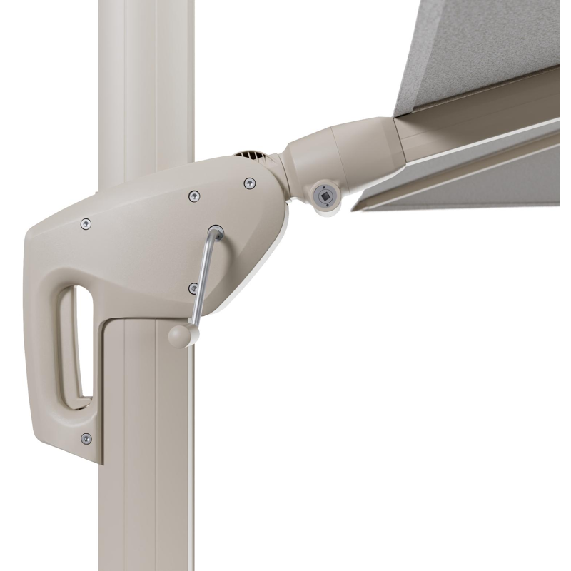 Parasol pendant Minore avec fonction tilt en aluminium beige et toile de parasol All Weather Solica Ego Birch - Lg.1 280 Lg.2 370 cm (sans pied de parasol)