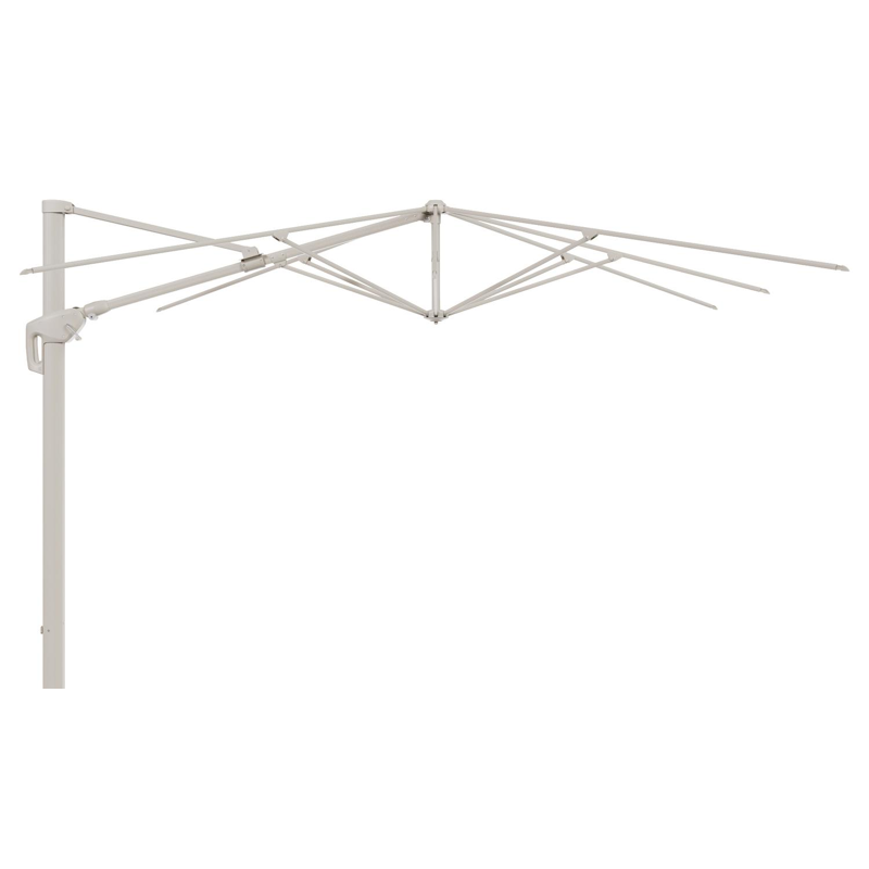 Parasol pendant Minore avec fonction tilt en aluminium beige et toile de parasol All Weather Solica Firenze Sand - Lg.1 280 Lg.2 370 cm (sans pied de parasol)