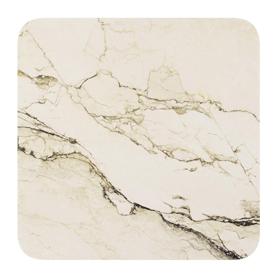 Fano kantelbare tuintafel vierkant afgerond in wit aluminium en volkeramiek colorado dunes - L 80 x B 80 x H 72.5 cm