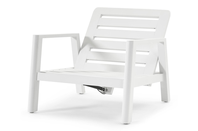 Cirello lounge 1-zit in wit aluminium