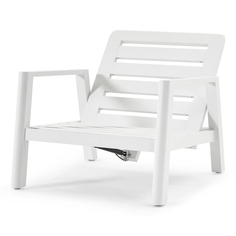 Cirello lounge 1-zit in wit aluminium