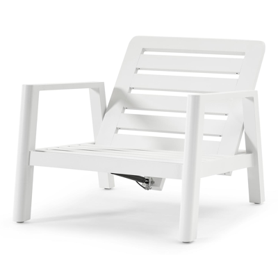 Cirello lounge 1-zit in wit aluminium