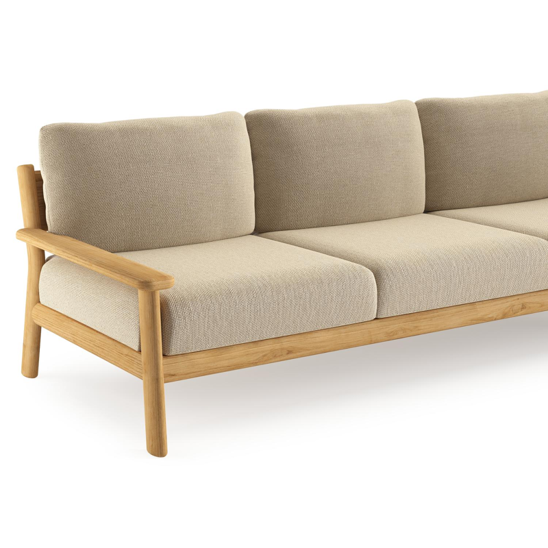 Amaro loungeset in teak met althea camel all weather cosytica kussen