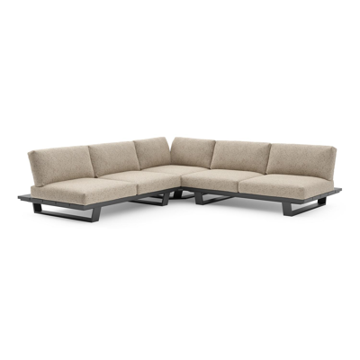 Pagino loungehoek in zwart aluminium met bora jungle all weather cosytica kussen