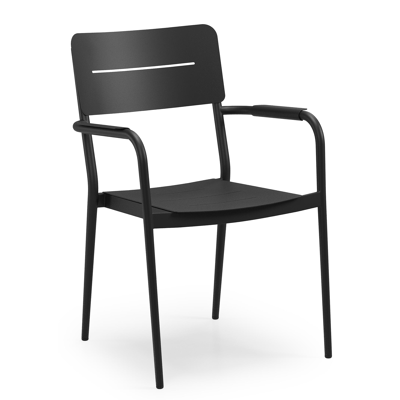 Salto tuinstoel in zwart aluminium