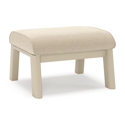 Cirello poef in beige aluminium met althea chalk all weather cosytica kussen