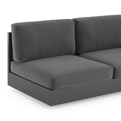 Como loungebank in zwart aluminium met lopi shadow all weather sunbrella® luxe kussen