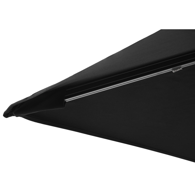 Avola zweefparasol met tiltfunctie in zwart aluminium met zwart sunbrella® premium parasoldoek - L1 300 x L2 300 cm (zonder voet)