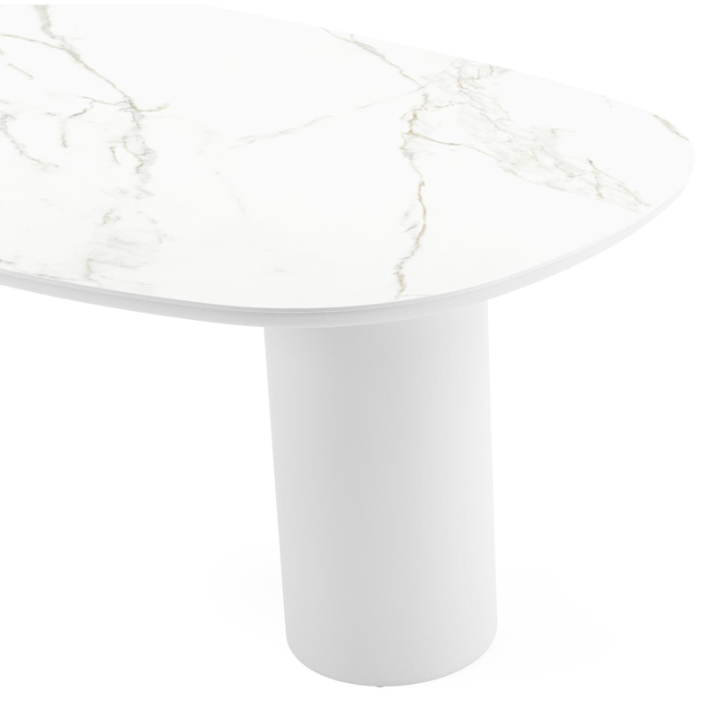 Amico tuintafel bombo in wit aluminium en volkeramiek Calacatta - L 210 x B 110 x H 74 cm