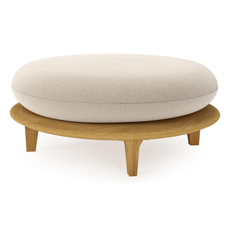 Bomero poef in teak met lopi antique all weather sunbrella® luxe kussen