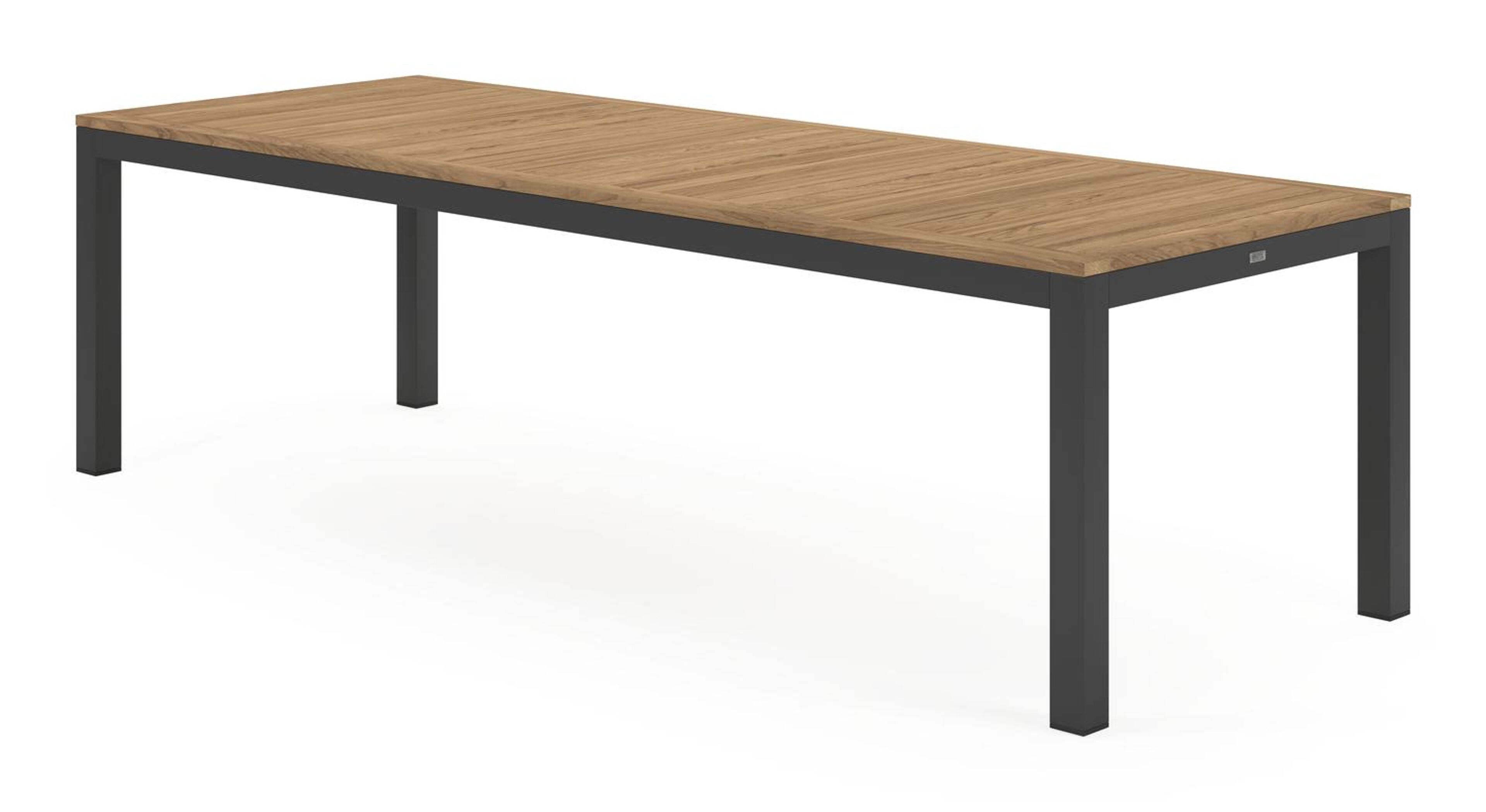 Varese tuintafel rechthoekig in zwart aluminium en teak colour finish - L 270 x B 100 x H 73 cm