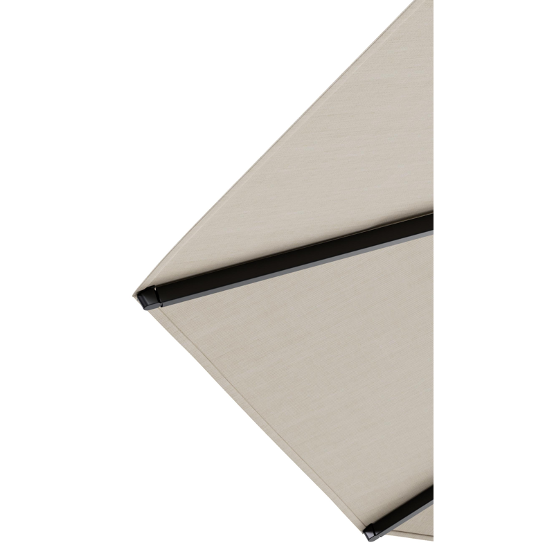 Umbria staanparasol in zwart aluminium met beige all weather sunbrella® premium parasoldoek - Dia. 250 cm (zonder voet)