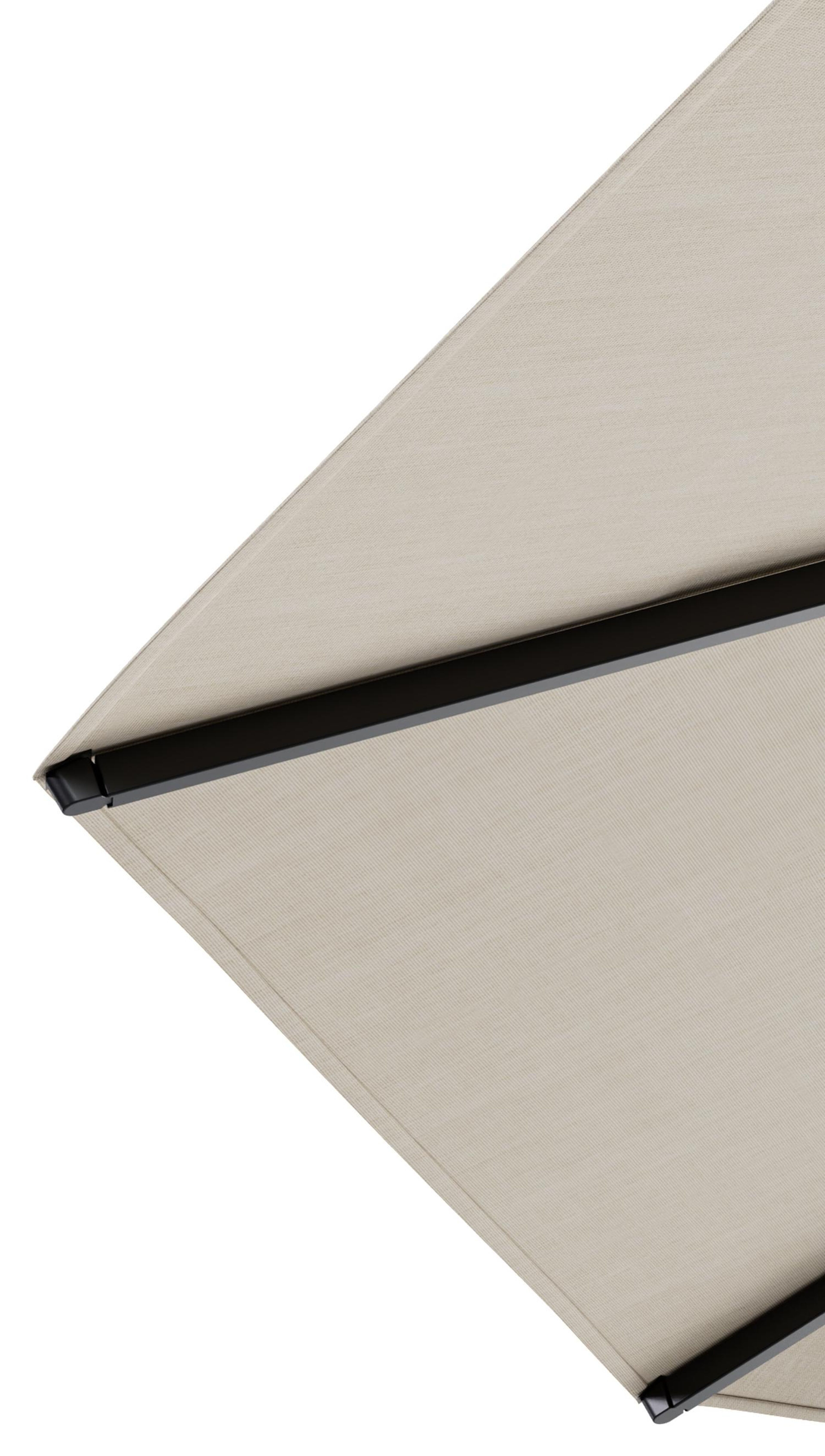 Umbria staanparasol in zwart aluminium met beige all weather sunbrella® luxe parasoldoek - Dia. 250 cm (zonder voet)