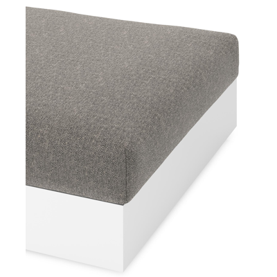 Como poef in wit aluminium met chartres drizzle all weather sunbrella® luxe kussen