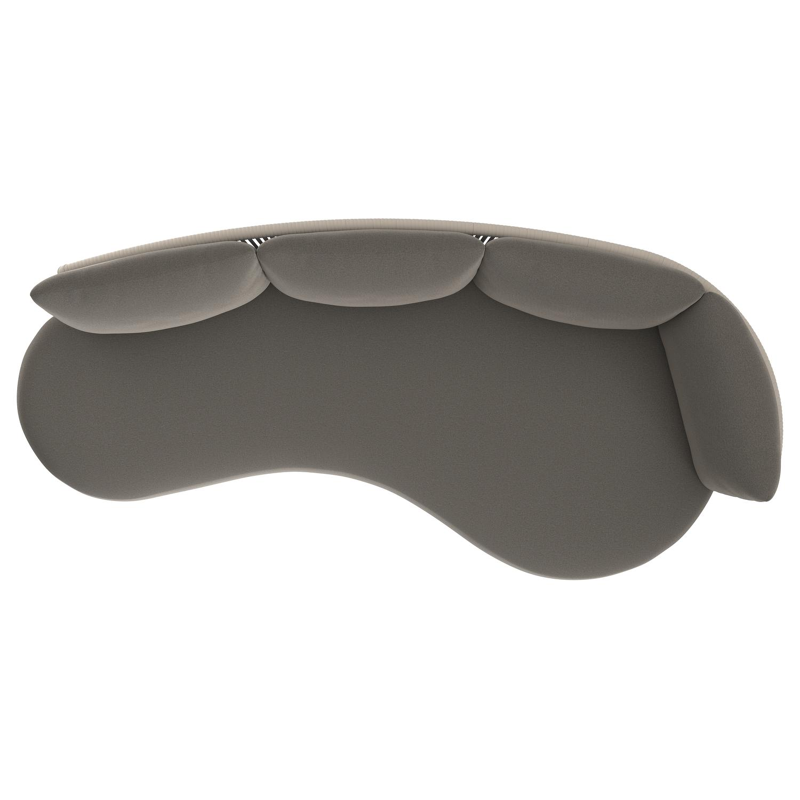 Lomano loungebank in zwart aluminium en beige verticaal geweven luxe vlakke rope met natte dark taupe all weather sunbrella® luxe kussen