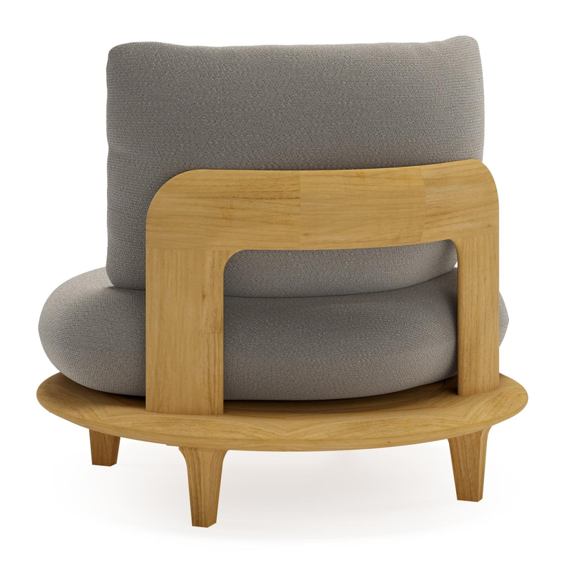 Bomero loungestoel in teak met lopi silver all weather sunbrella® luxe kussen