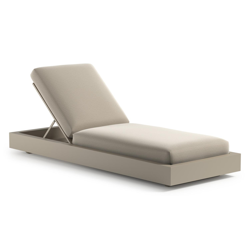 Como verstelbaar ligbed in beige aluminium met lopi marble all weather sunbrella® luxe