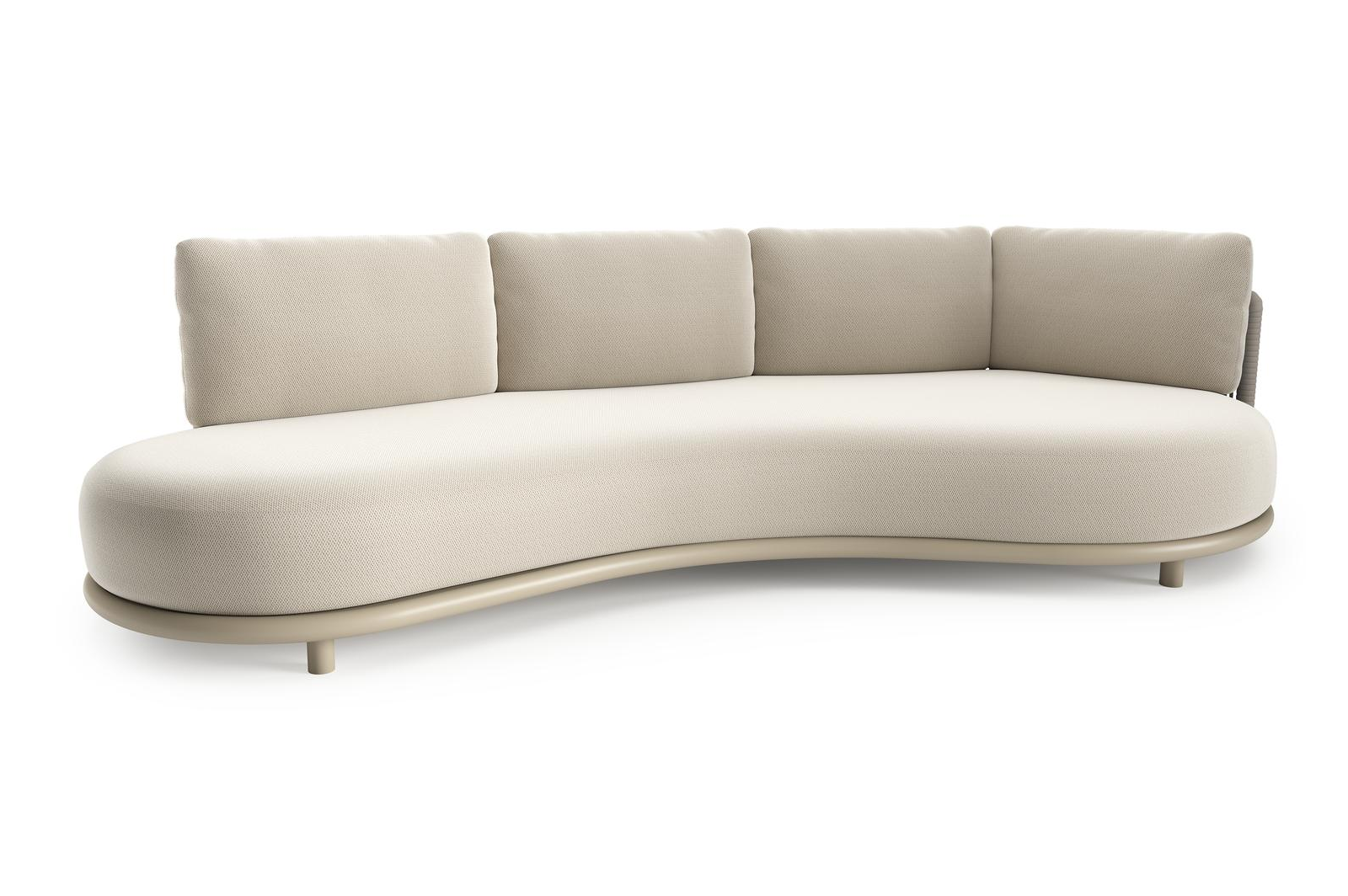 Lomano loungebank in beige aluminium met lopi marble all weather sunbrella® luxe kussen