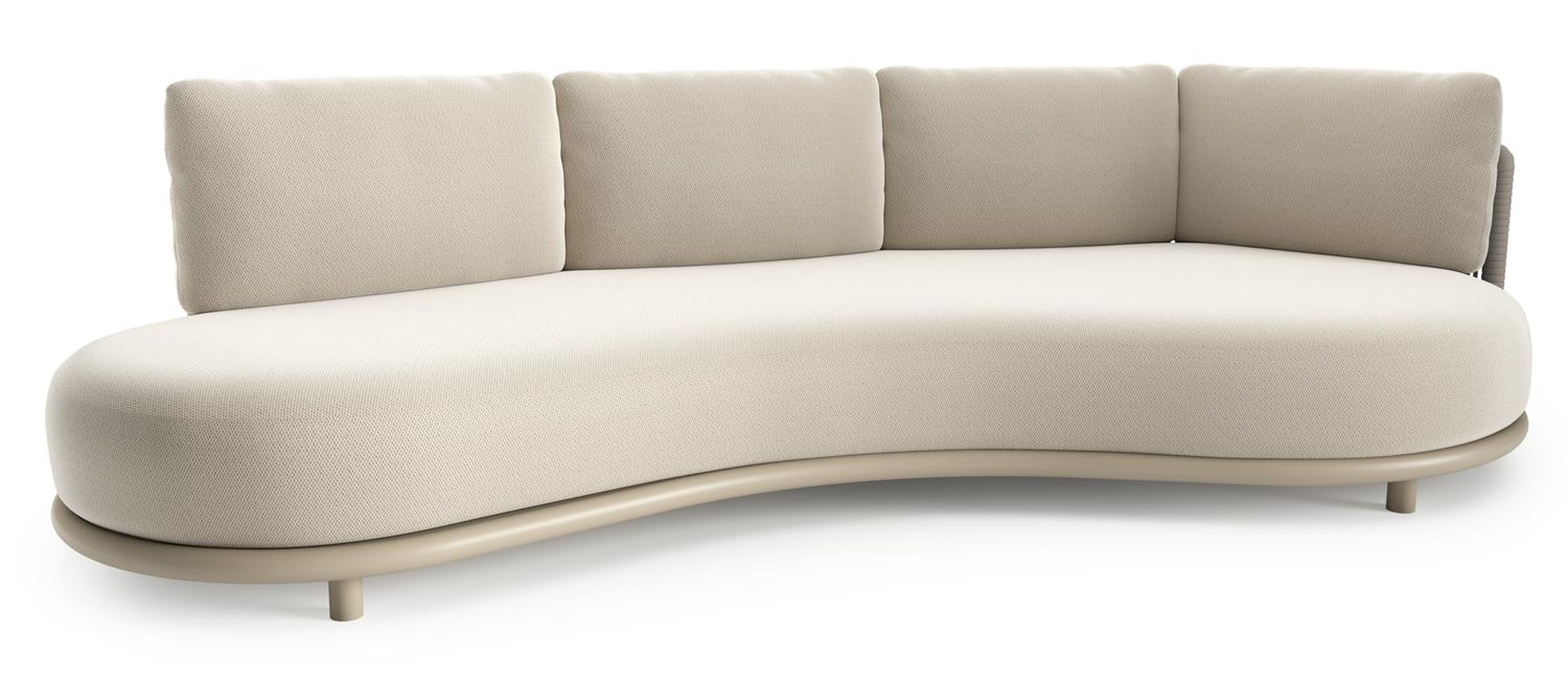 Lomano loungebank in beige aluminium met lopi marble all weather sunbrella® luxe kussen