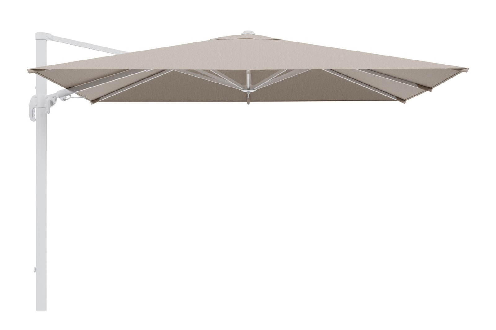 Avola zweefparasol met tiltfunctie in wit aluminium met rustic weather+ softtouch parasoldoek - L1 200 x L2 300 cm (zonder voet)