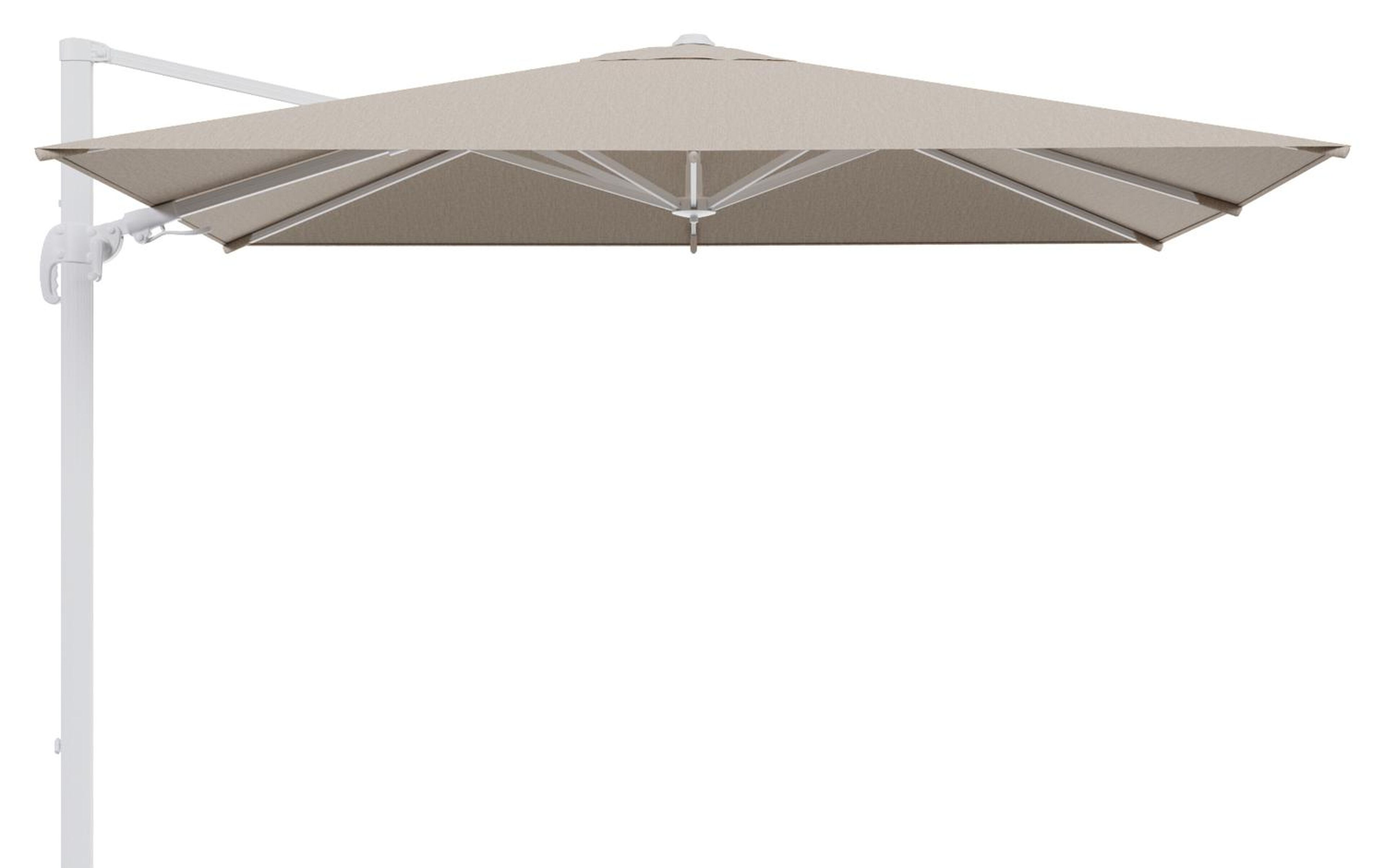 Avola zweefparasol met tiltfunctie in wit aluminium met rustic weather+ softtouch parasoldoek - L1 200 x L2 300 cm (zonder voet)