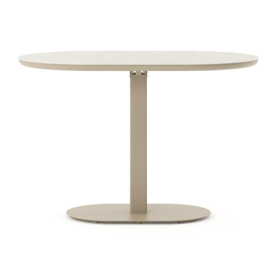 Teramo tuintafel bombo in beige aluminium en volkeramiek Shilin - L 110 x B 70 x H 73.7 cm