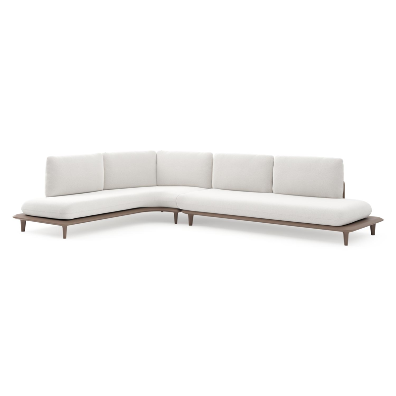 Bomero loungehoek in taupe aluminium met soul optik all weather solica kussen