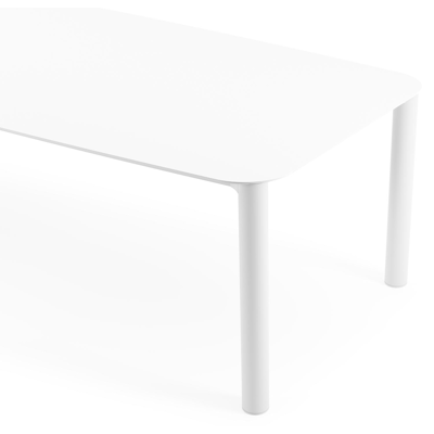 Orso tuintafel bootvorm in wit aluminium en volkeramiek arctic white - L 315 x B 115 x H 75 cm