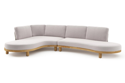 Chaise longue rechts + 2-zit organisch
