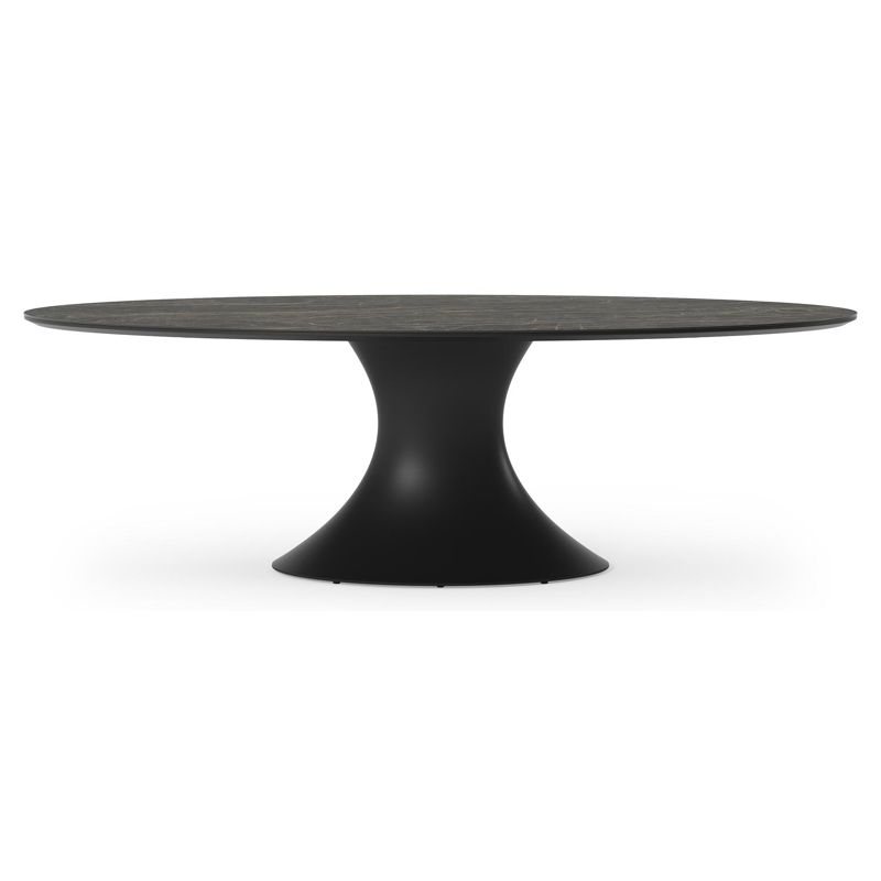 Fano tuintafel in zwart aluminium en volkeramiek black obsession - L 240 x B 135 x H 75 cm