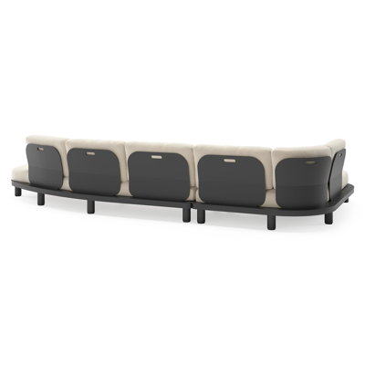 Donato loungehoek in zwart aluminium met all weather cosytica Althea Off White kussen