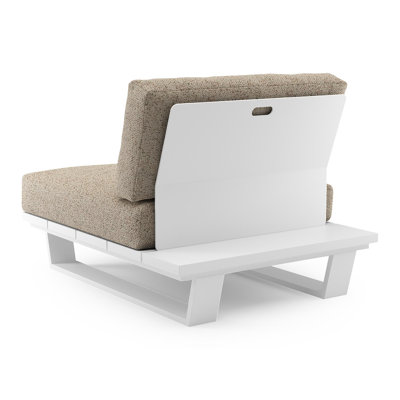 Pagino loungestoel in wit aluminium met bora jungle all weather cosytica kussen