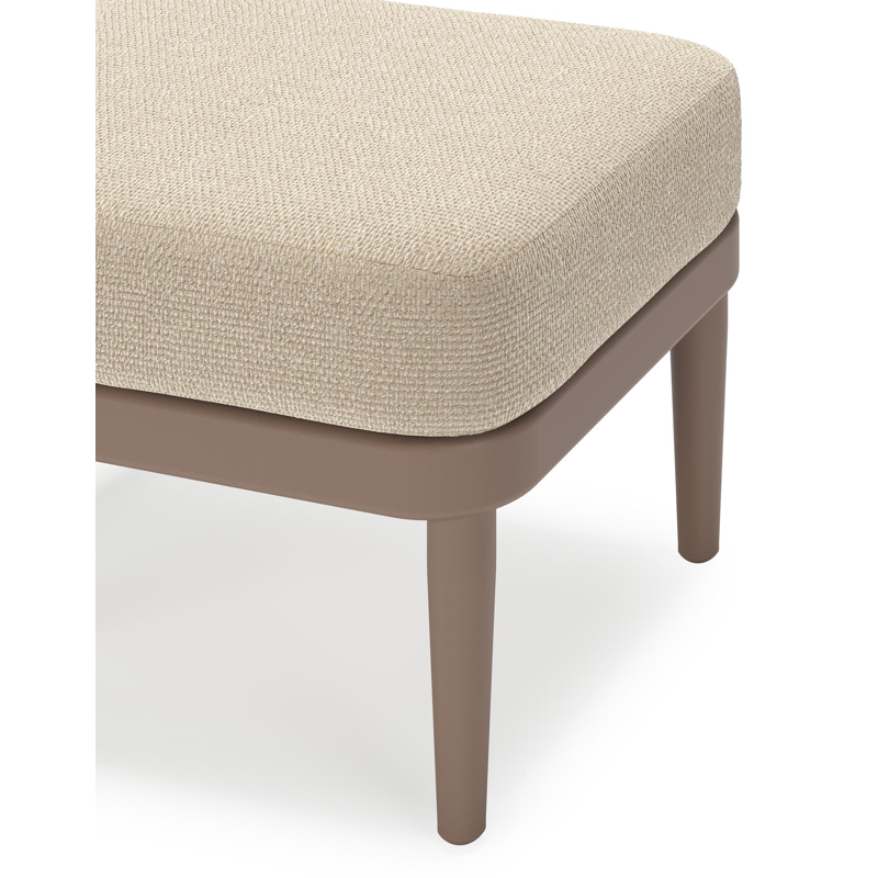 Pouf Orso en aluminium taupe et coussins en all weather cosytica Althea Chalk