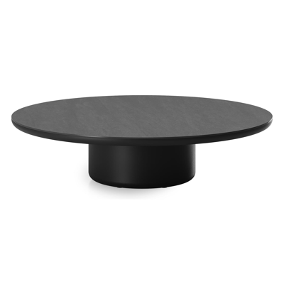 Table de basse Amico ronde en aluminium noir et céramique pleine Basalt Black - Diam. 110 x Haut. 28 cm