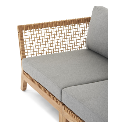 Cosito loungeset in teak en met grijs coussins en Weather+ Softtouch kussens