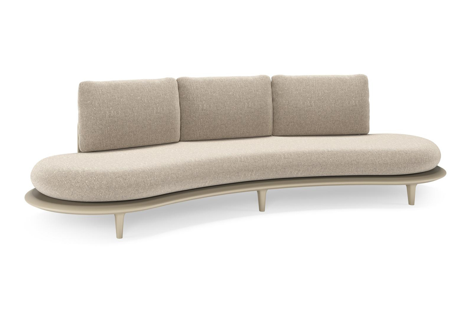 Bomero loungebank in beige aluminium met chartres pewter all weather sunbrella® luxe kussen