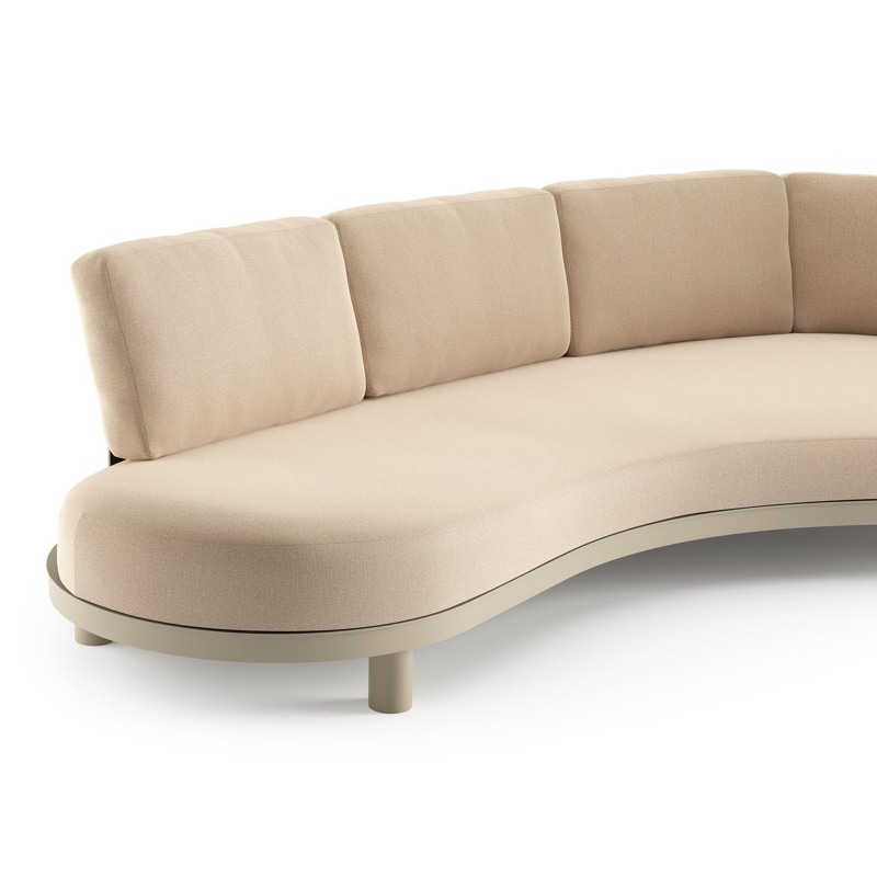 Donato loungebank in beige aluminium met natte heather beige all weather sunbrella® luxe kussen