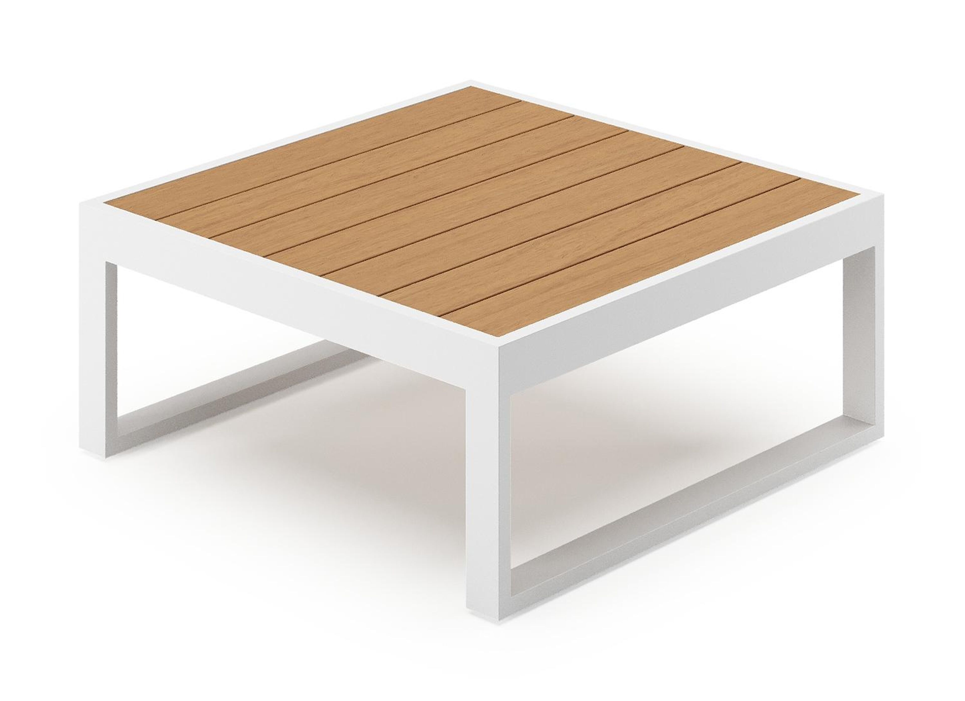 Caldela loungetafel in wit aluminium en polywood - L 70 x B 70 x H 30.5 cm
