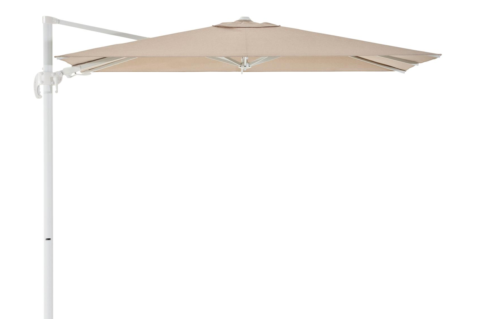 Avola zweefparasol met tiltfunctie in wit aluminium met rustic weather+ softtouch parasoldoek - L1 200 x L2 300 cm (zonder voet)
