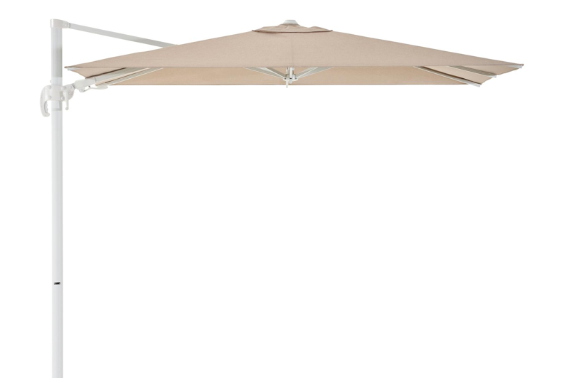Avola zweefparasol met tiltfunctie in wit aluminium met rustic weather+ softtouch parasoldoek - L1 200 x L2 300 cm (zonder voet)