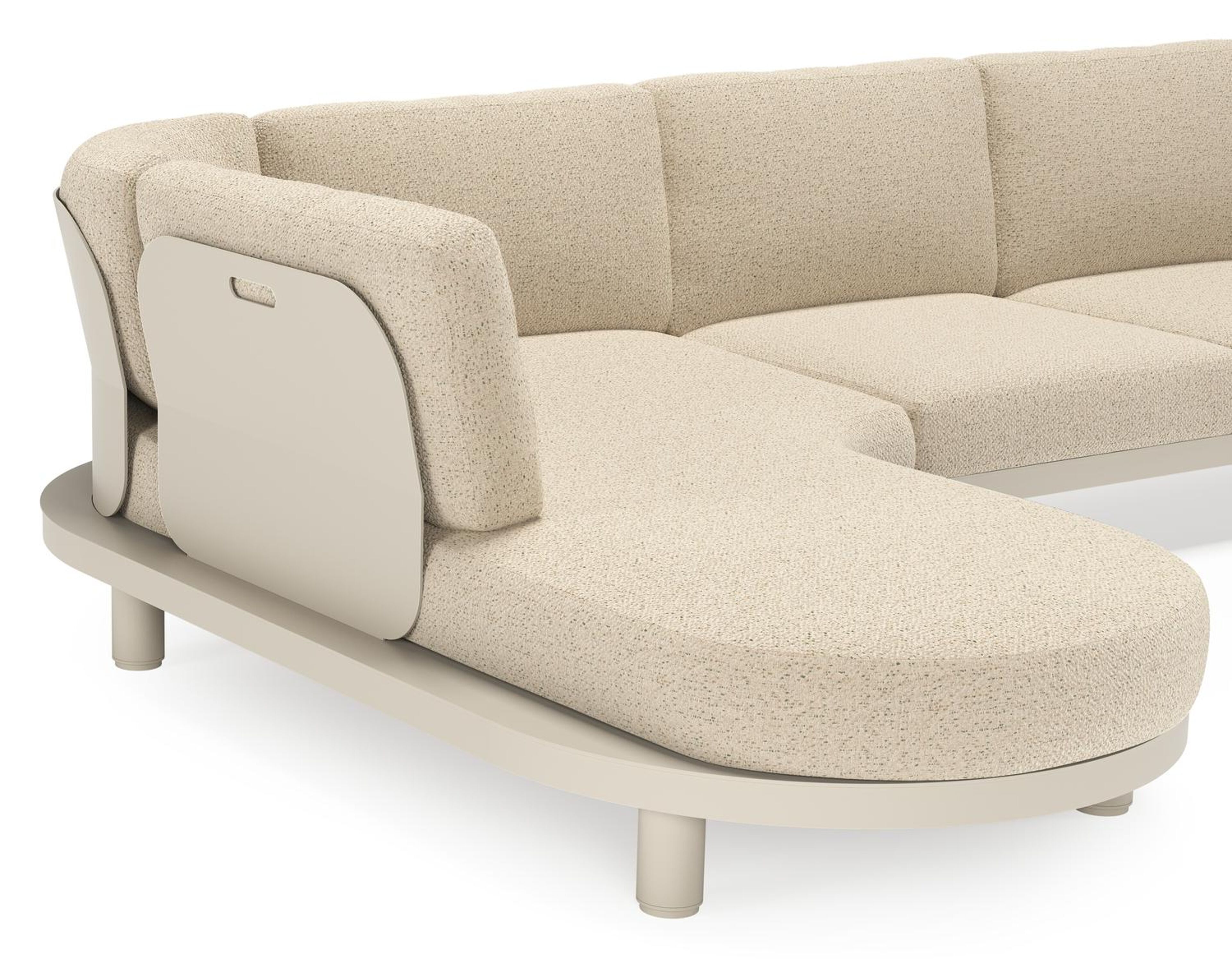 Salon de jardin d'angle Donato en aluminium beige et coussins en all weather cosytica bora forest