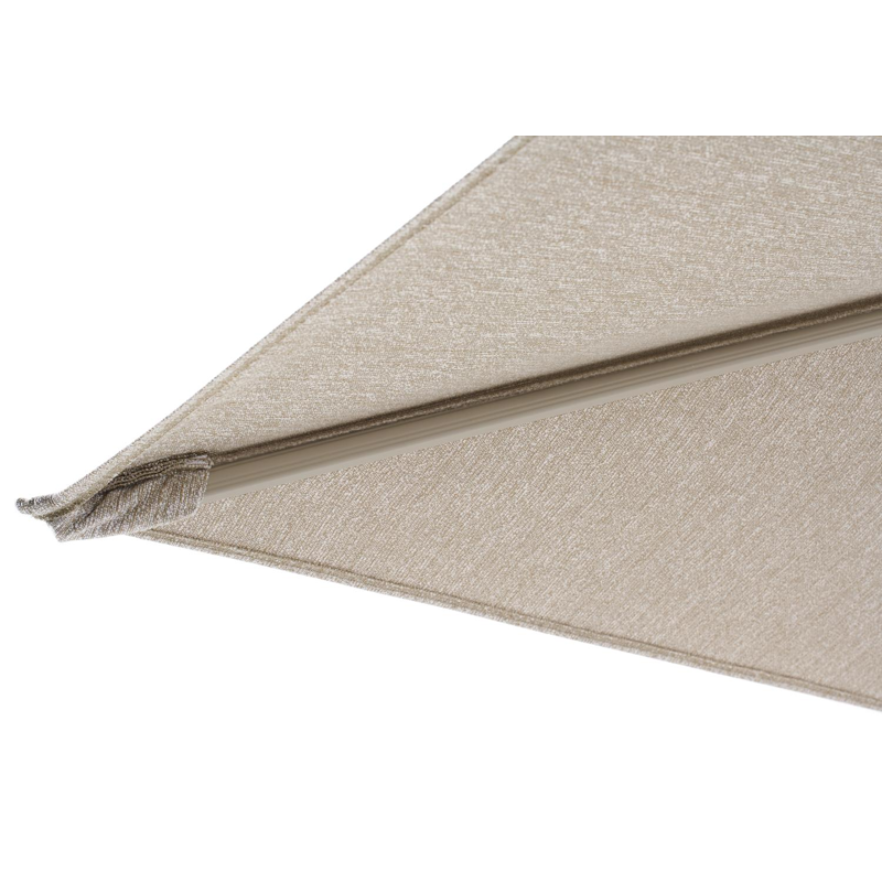 Rufina zweefparasol met tiltfunctie in beige aluminium en Sunbrella Luxe Tundra Sand parasoldoek - L1 400 x L2 300 cm (zonder voet) (zonder voet)