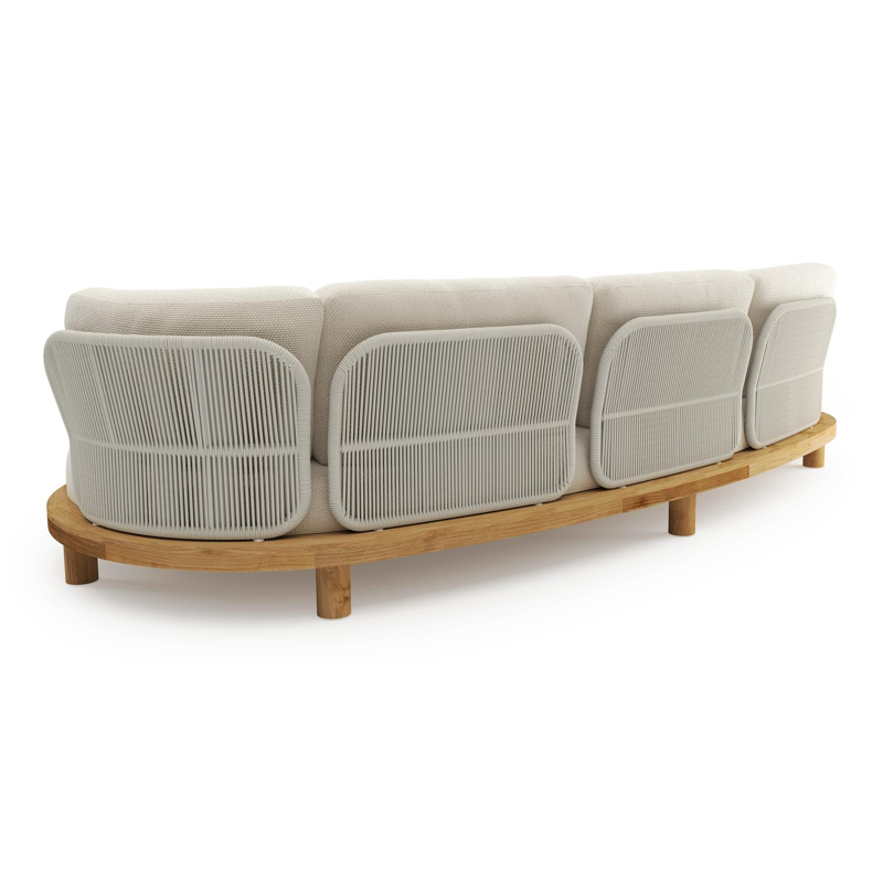 Donato loungebank in teak met althea off white all weather cosytica kussen