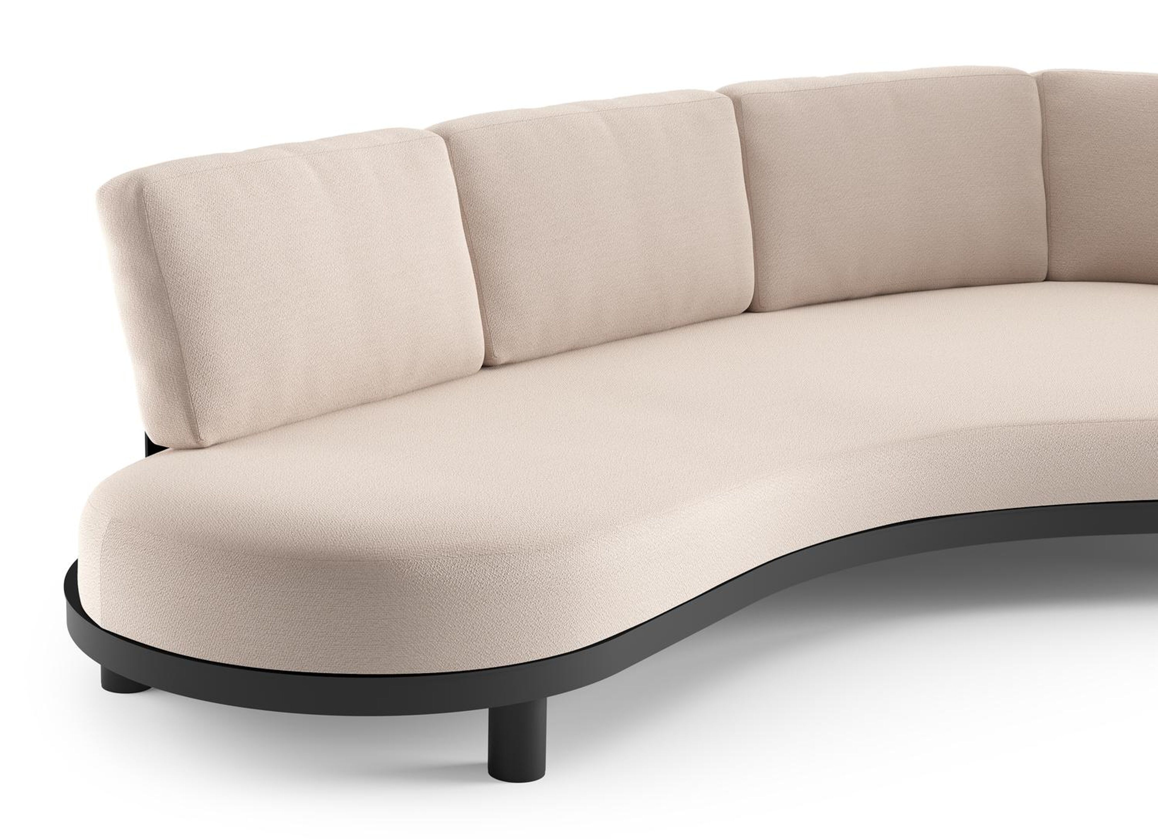 Donato loungebank in zwart aluminium met wander pilat all weather sunbrella® luxe kussen