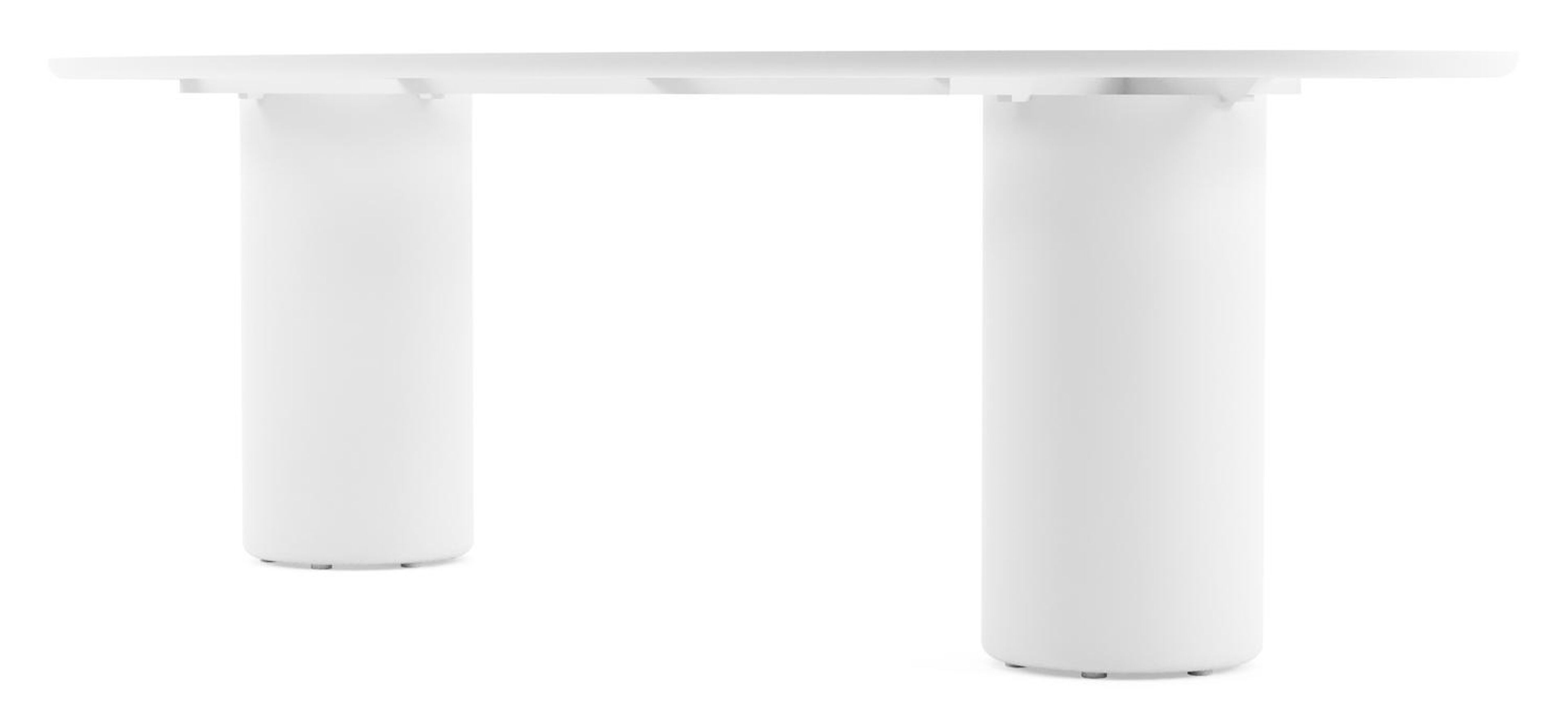 Amico tuintafel ovaal in wit aluminium en volkeramiek Shilin - L 260 x B 125 x H 73.5 cm