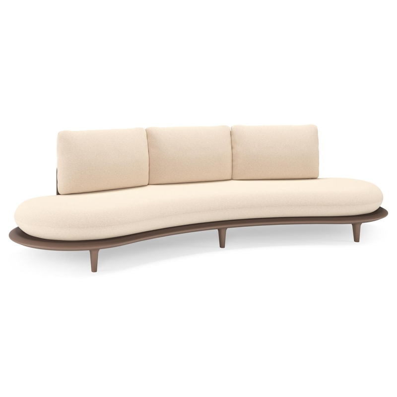 Bomero loungebank in taupe aluminium met heritage papyrus all weather sunbrella® luxe kussen